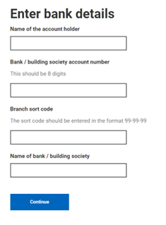 Bank details